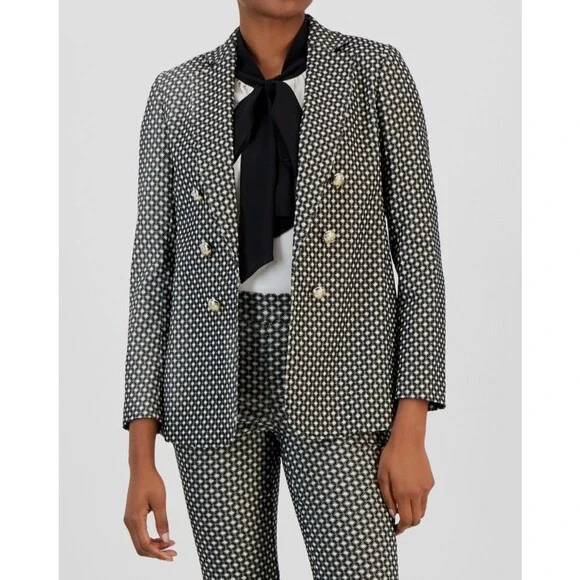 Anne Klein Women's Black Jacquard Button Open-Front Blazer Jacket Size XL - Picture 1 of 3